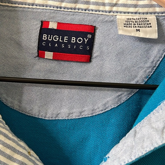 VTG 90s Unisex Bright Blue Polo shirt by Bugle Boy. Size M.Gently worn condition - Picture 4 of 9